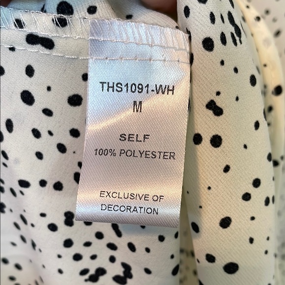 THML Black and White Ruffled Embellished Blouse - Picture 6 of 6